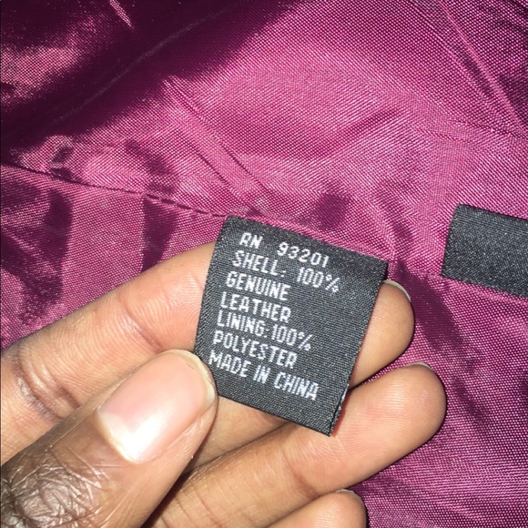 Vintage Burgundy 100% Shell leather jacket - Picture 3 of 4